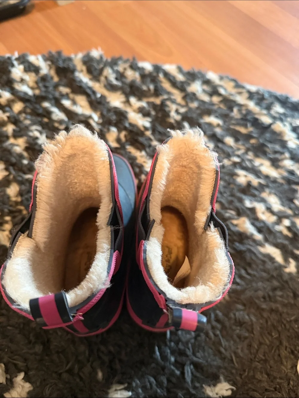 Kids Waterproof Winter Boots with Pink Trim